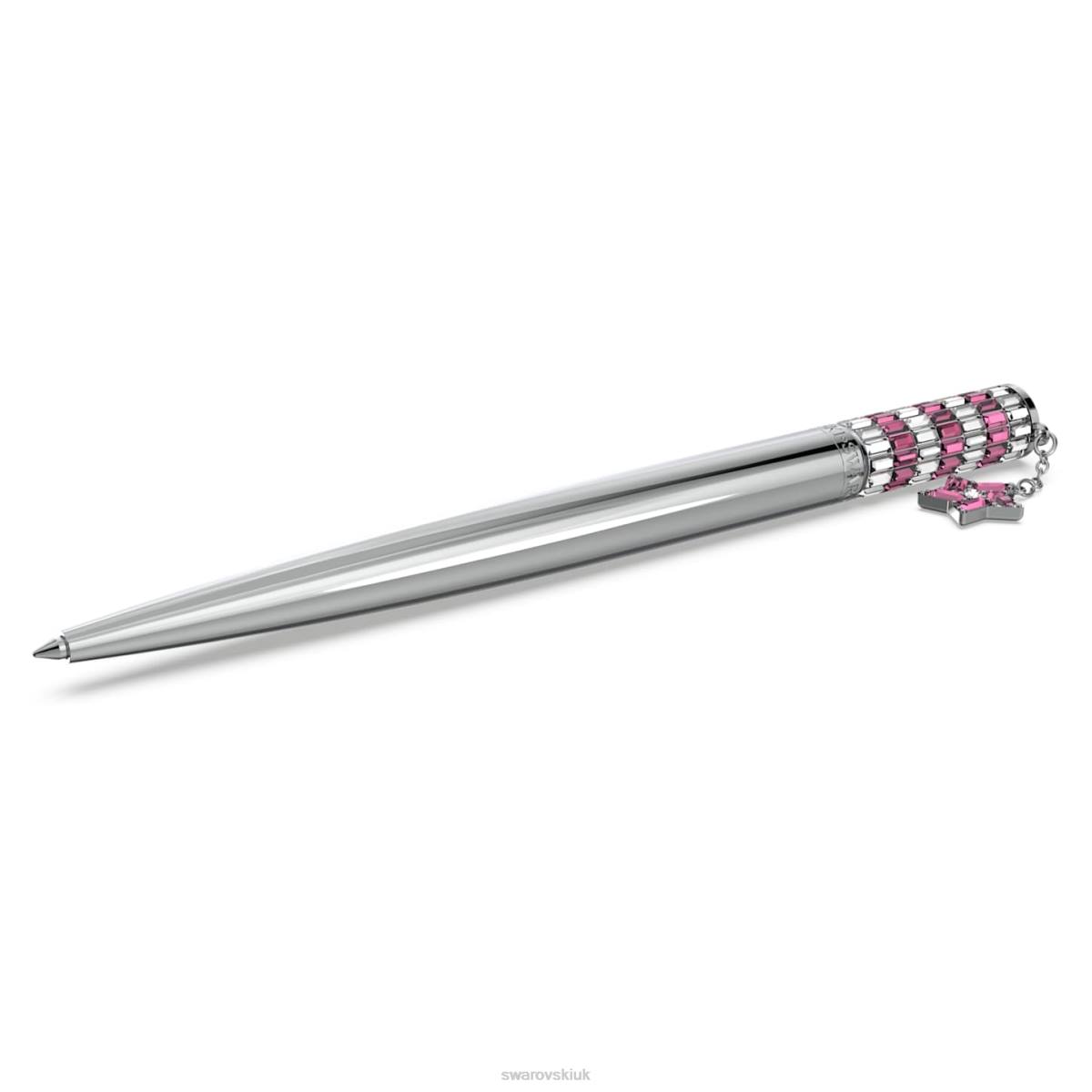 Accessories Swarovski Celebration 2023 ballpoint pen Star, Pink, Chrome plated 48JX1273
