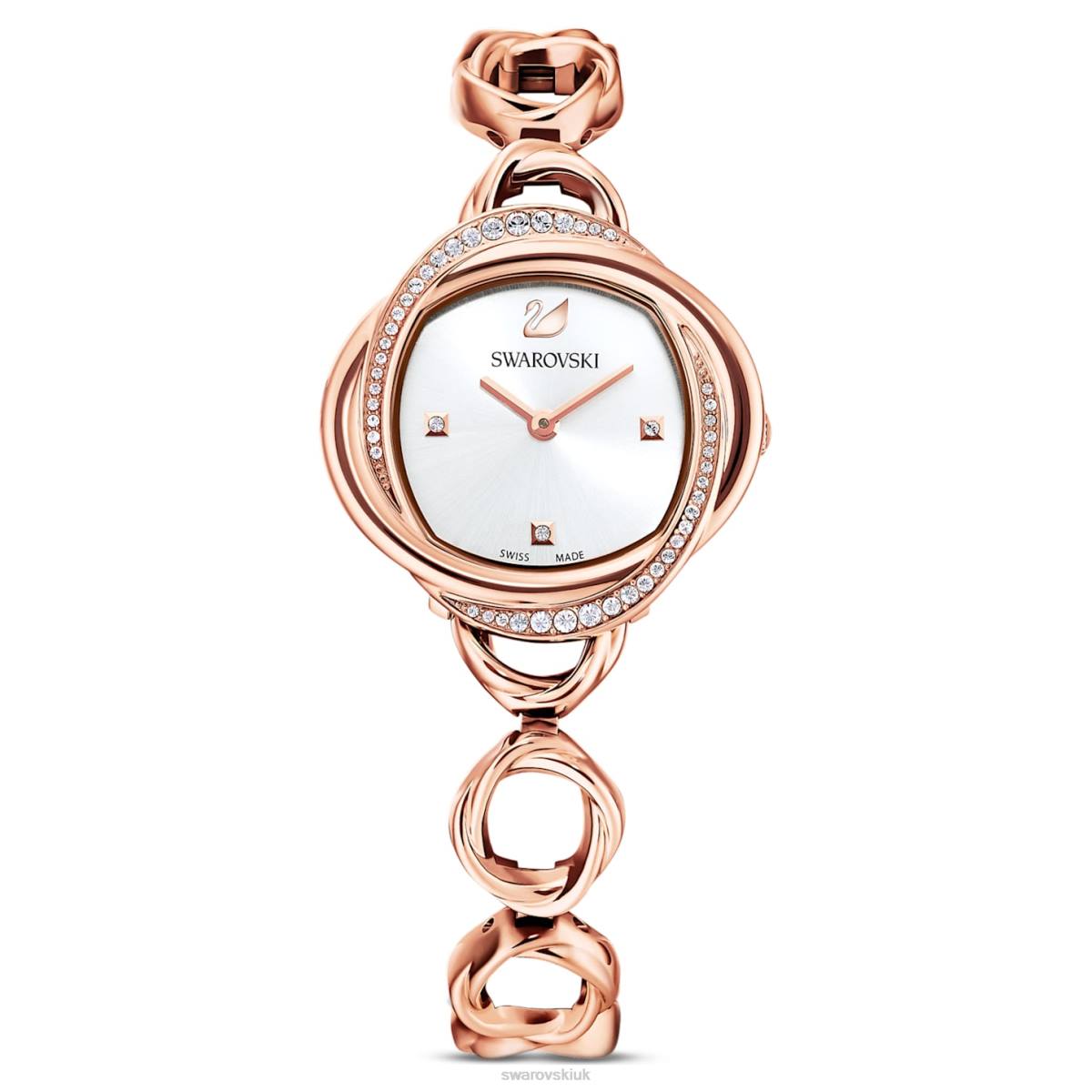 Accessories Swarovski Crystal Flower watch Swiss Made, Metal bracelet, Rose gold tone, Rose gold-tone finish 48JX1187