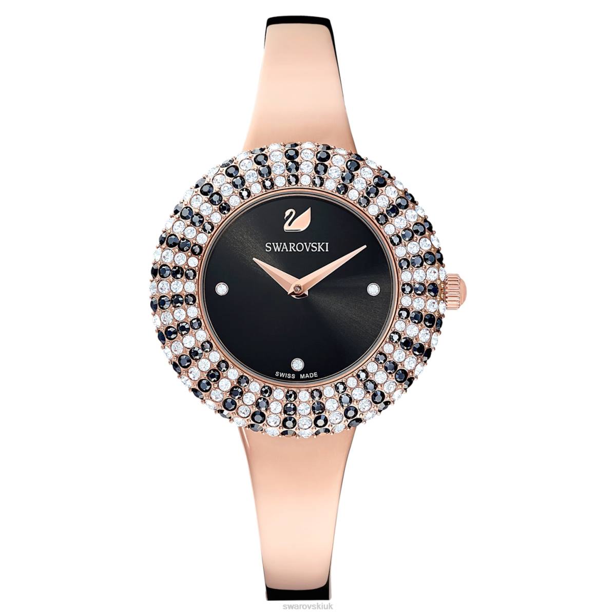 Accessories Swarovski Crystal Rose watch Swiss Made, Metal bracelet, Black, Rose gold-tone finish 48JX1162