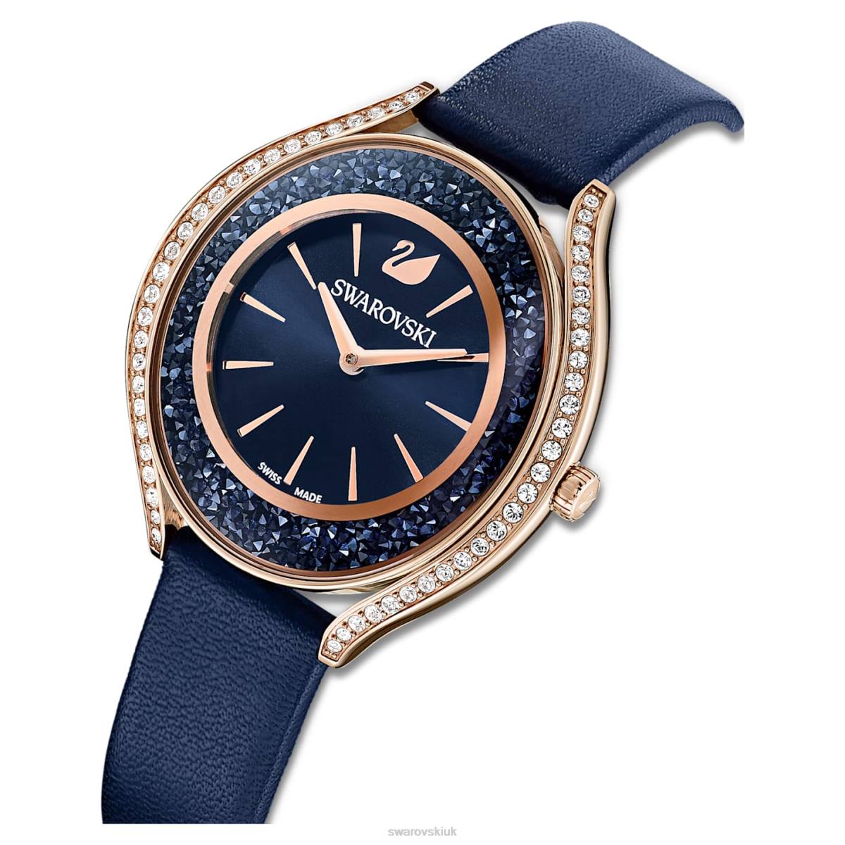 Accessories Swarovski Crystalline Aura watch Swiss Made, Leather strap, Blue, Rose gold-tone finish 48JX1185