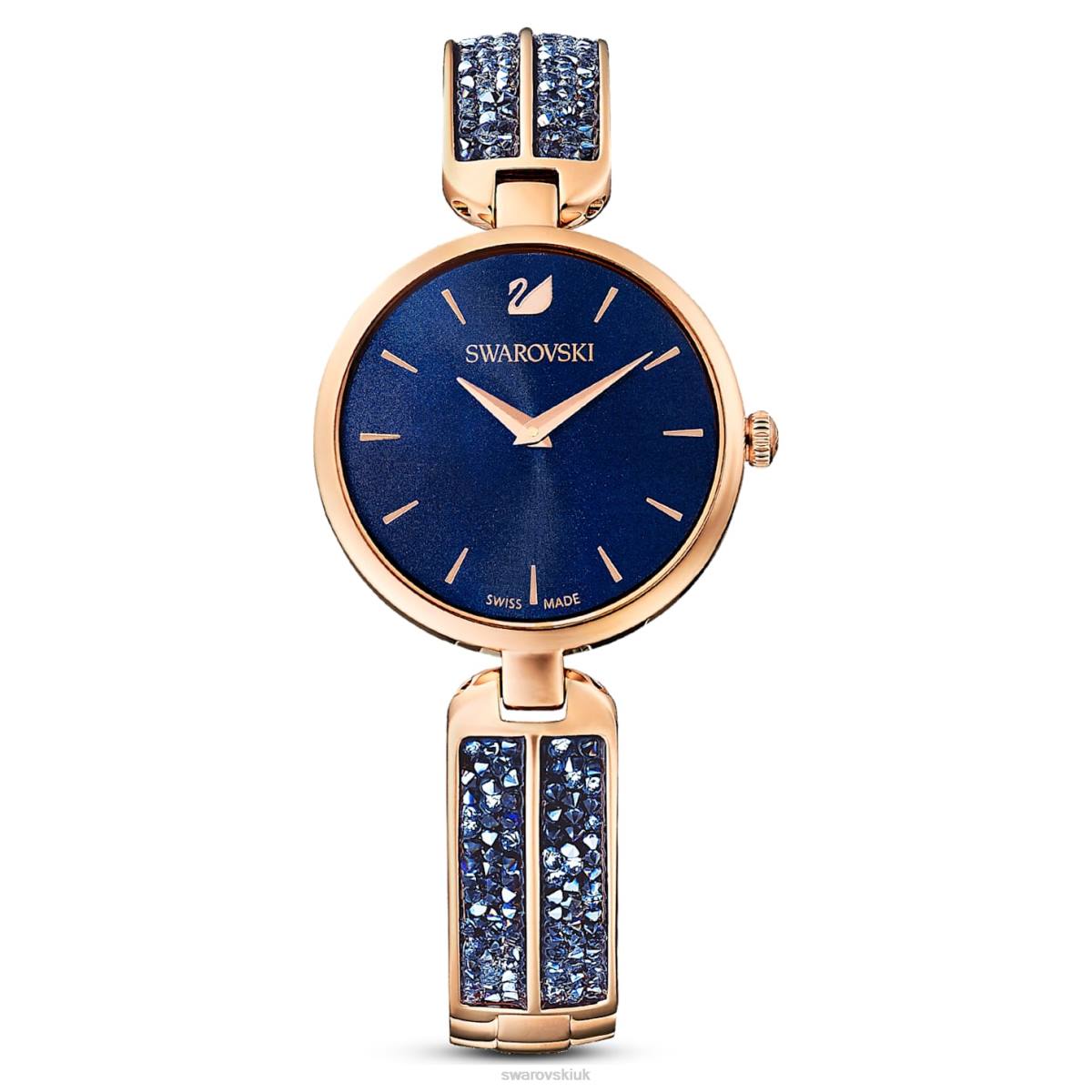 Accessories Swarovski Dream Rock watch Swiss Made, Metal bracelet, Blue, Rose gold-tone finish 48JX1168