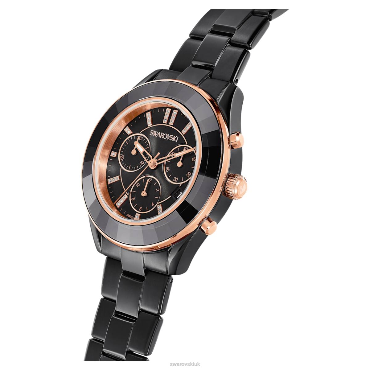 Accessories Swarovski Octea Lux Sport watch Swiss Made, Metal bracelet, Black, Black finish 48JX1173