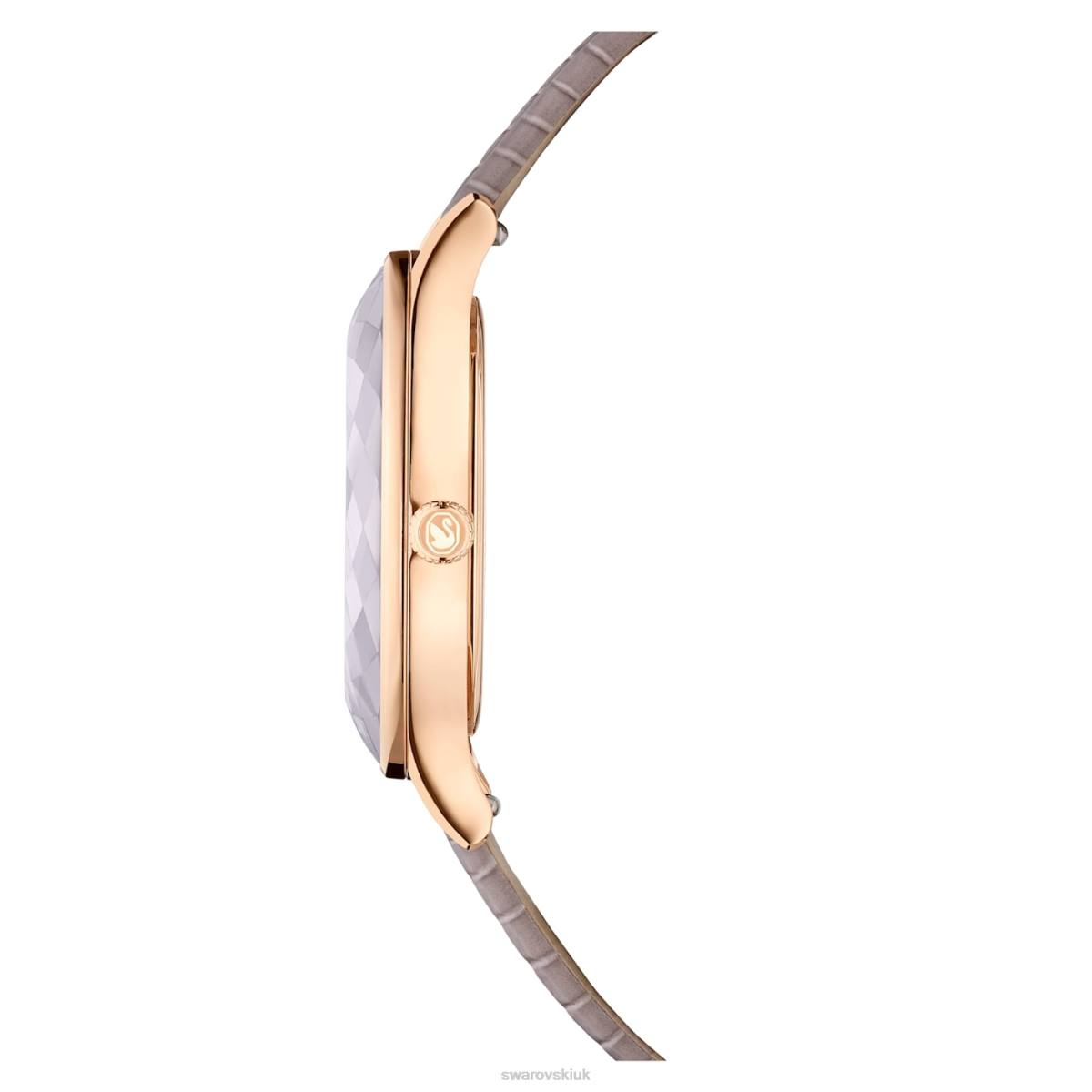 Accessories Swarovski Octea Nova watch Swiss Made, Leather strap, Beige, Rose gold-tone finish 48JX1184