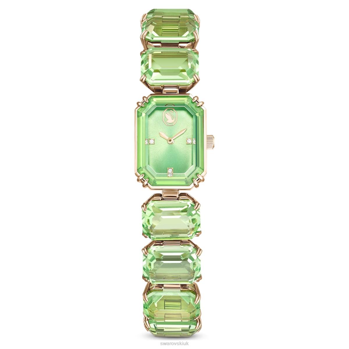 Accessories Swarovski Watch Octagon cut bracelet, Green, Champagne gold-tone finish 48JX1142
