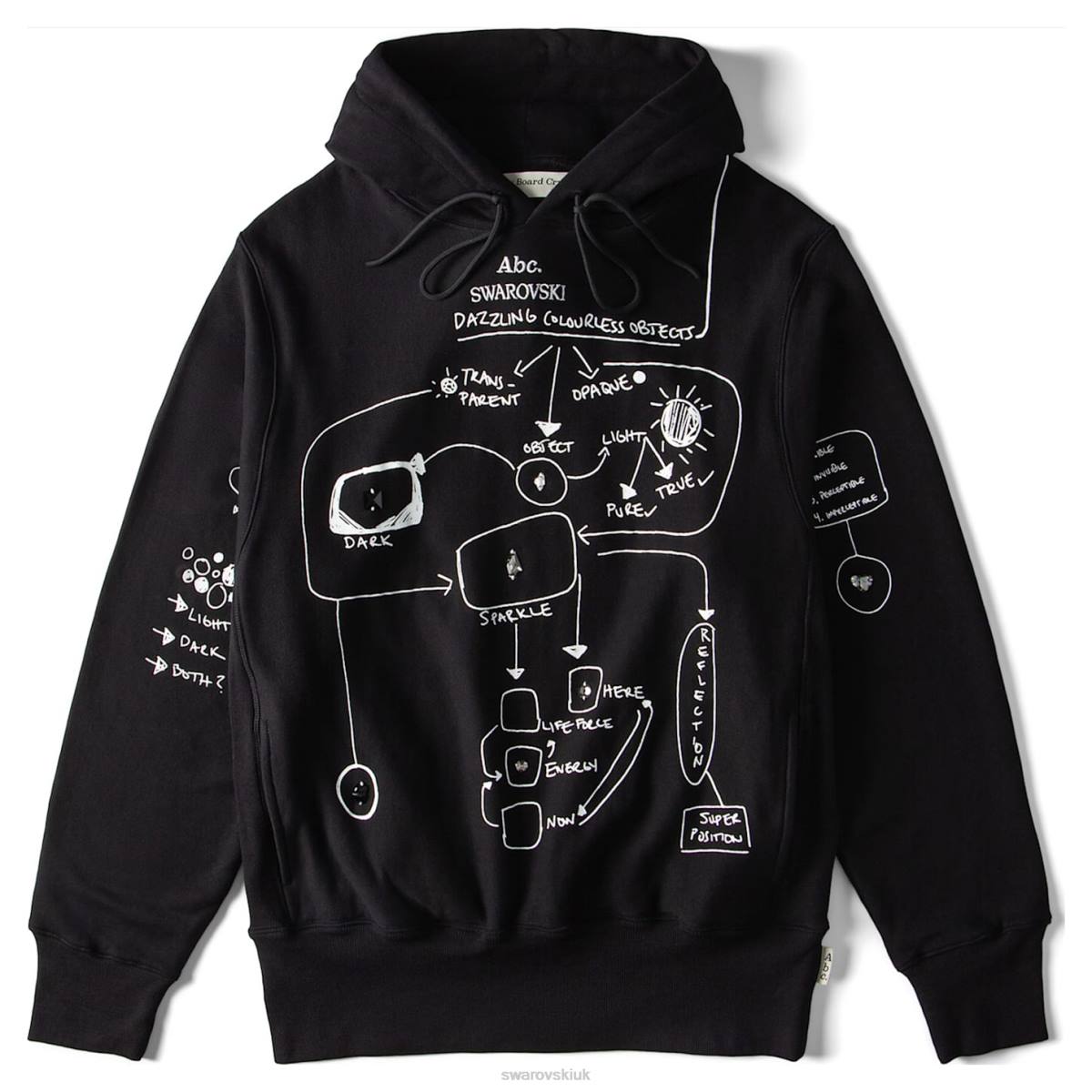 Hoodies Swarovski Dazzling Colorless Objects hoodie Black 48JX1509