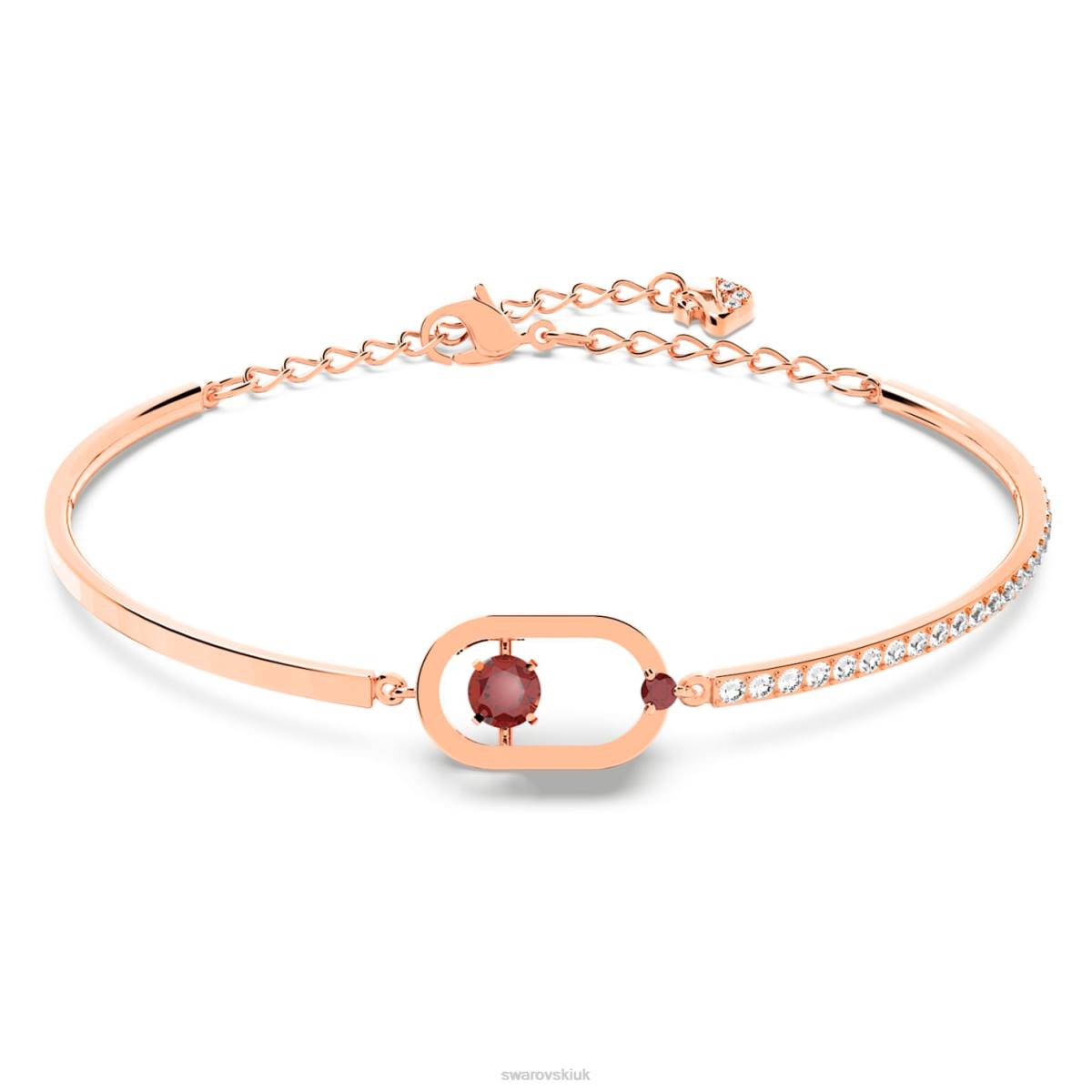Jewelry Swarovski Sparkling Dance bracelet Round cut, Oval shape, Red, Rose gold-tone plated 48JX640