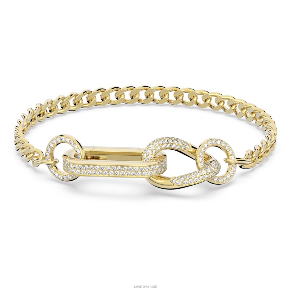 Jewelry Swarovski Dextera bracelet Pave, Mixed links, White, Gold-tone plated 48JX422