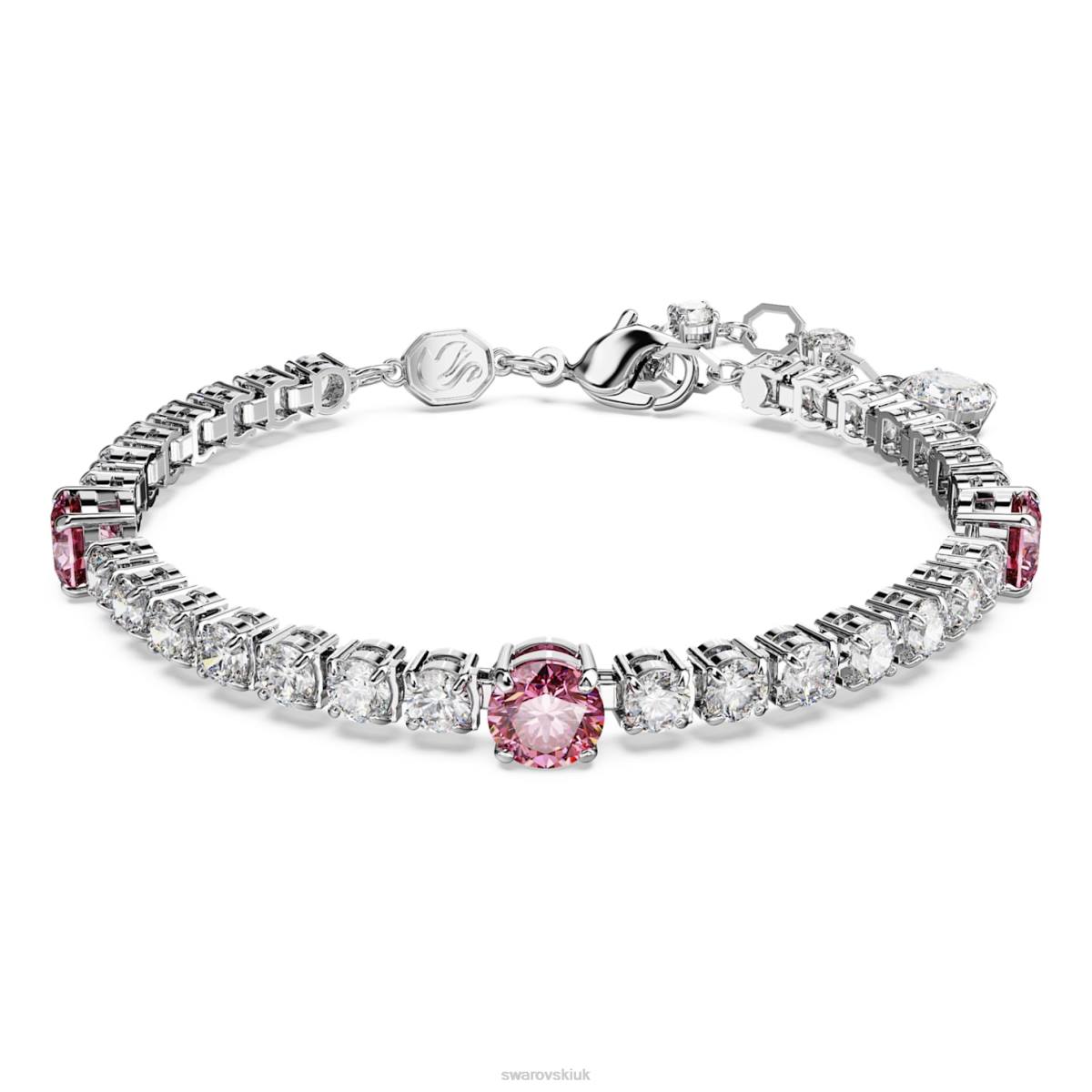 Jewelry Swarovski Matrix Tennis bracelet Mixed cuts, Pink, Rhodium plated 48JX578