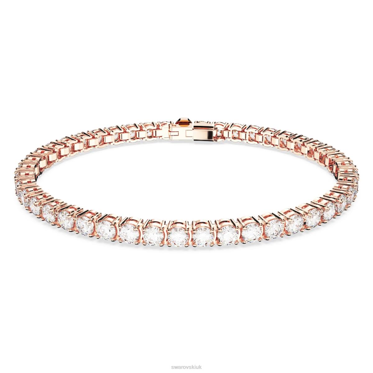 Jewelry Swarovski Matrix Tennis bracelet Round cut, White, Rose gold-tone plated 48JX552