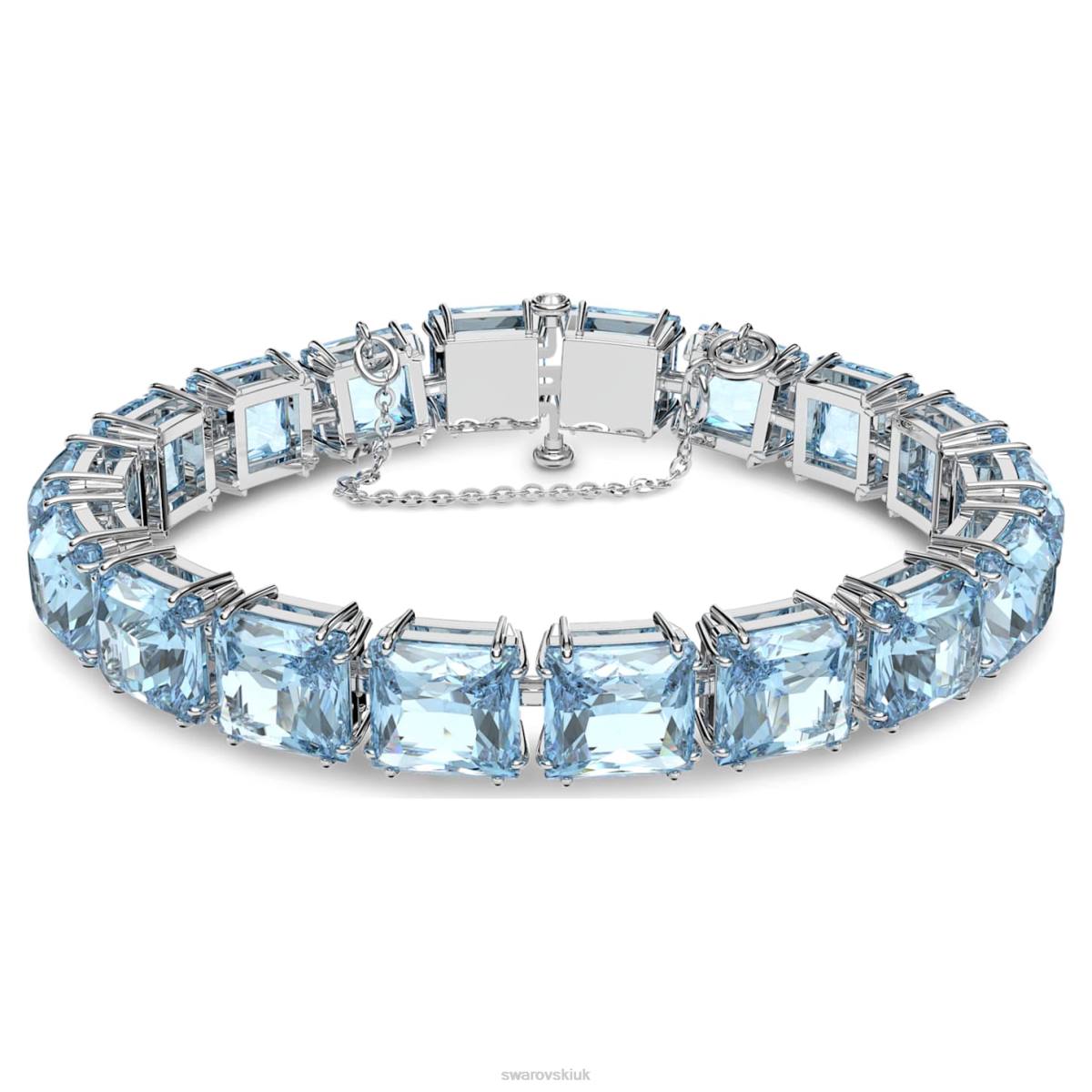 Jewelry Swarovski Millenia bracelet Square cut, Blue, Rhodium plated 48JX565