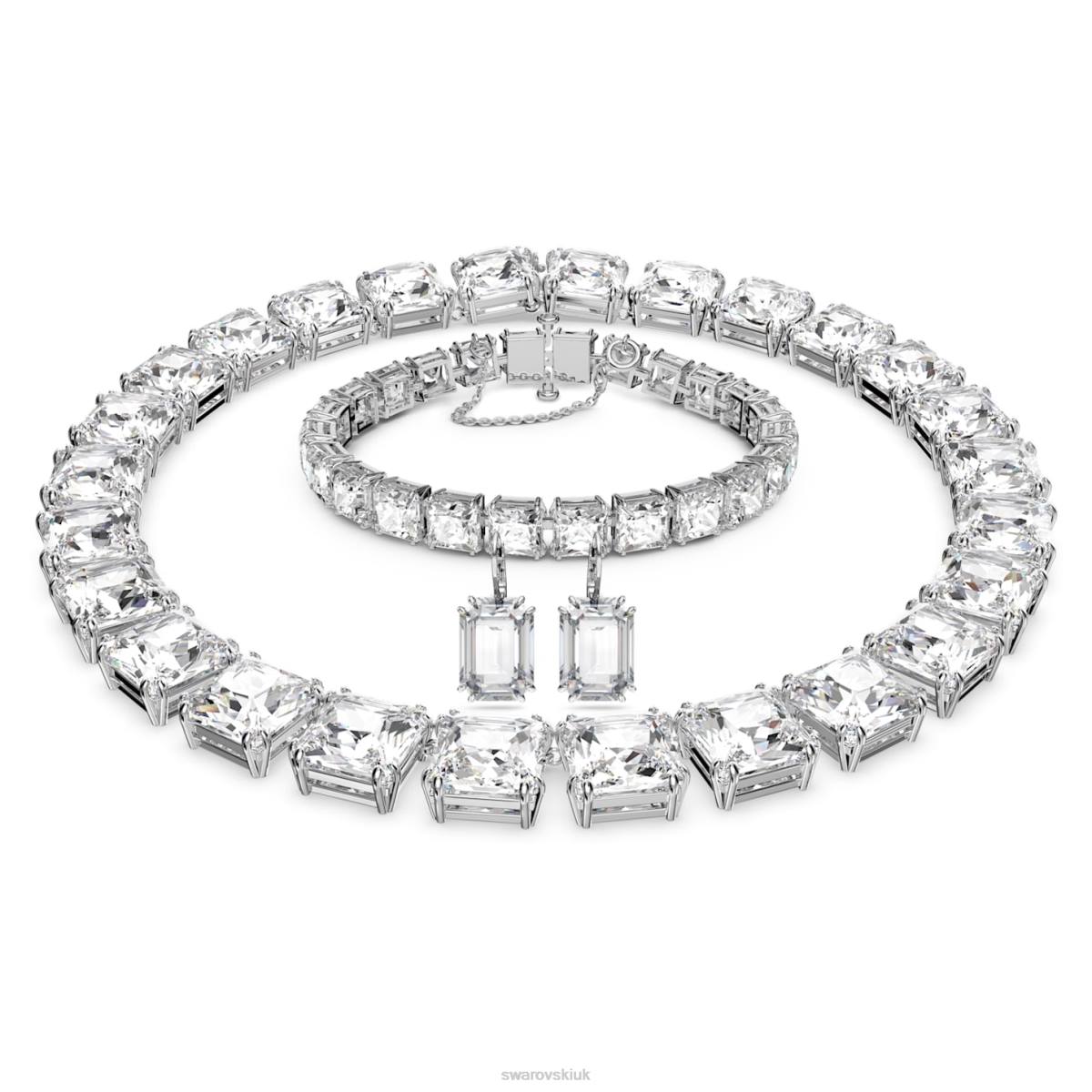 Jewelry Swarovski Millenia set Mixed cuts, White, Rhodium plated 48JX378