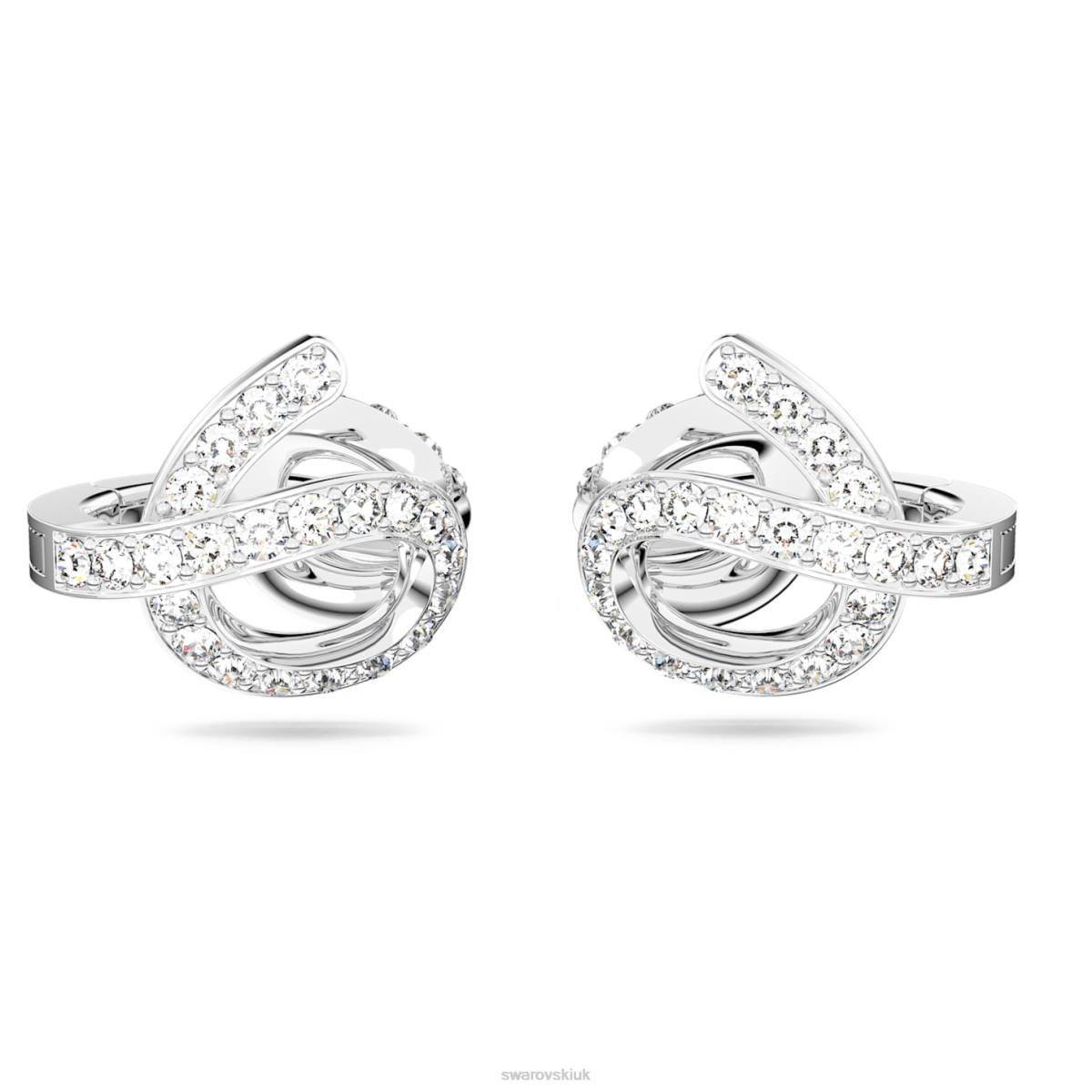 Jewelry Swarovski Fluenta clip earrings Reignited crystals, White, Rhodium plated 48JX958