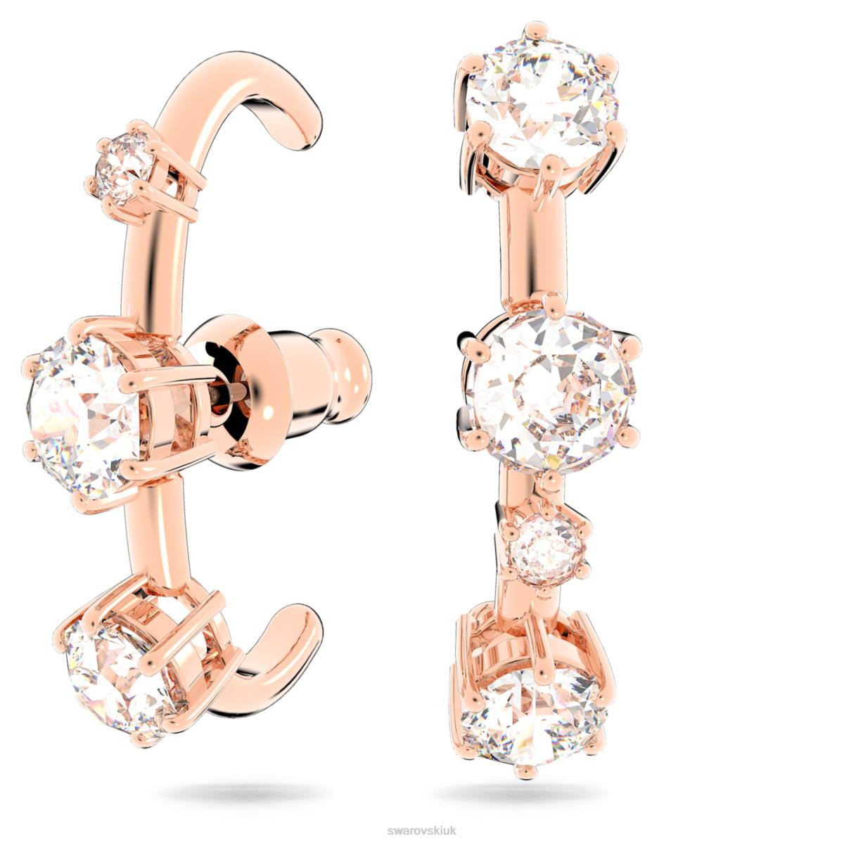 Jewelry Swarovski Constella ear cuffs Asymmetrical design, Round cut, White, Rose gold-tone plated 48JX972