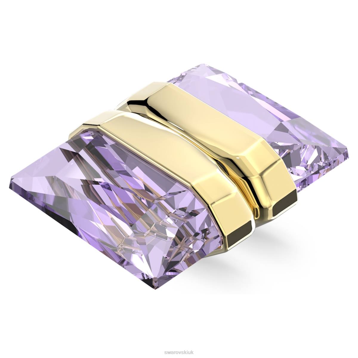 Jewelry Swarovski Lucent ear cuff Single, Magnetic closure, Purple, Gold-tone plated 48JX968