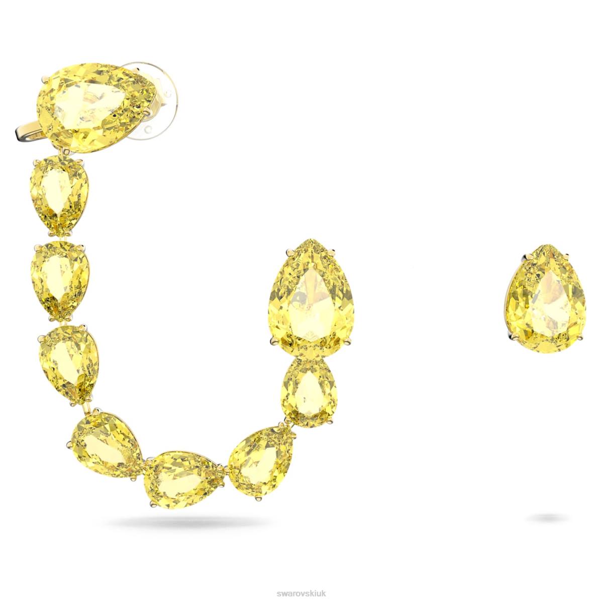 Jewelry Swarovski Millenia ear cuff Asymmetrical design, Pear cut, Yellow, Gold-tone plated 48JX967