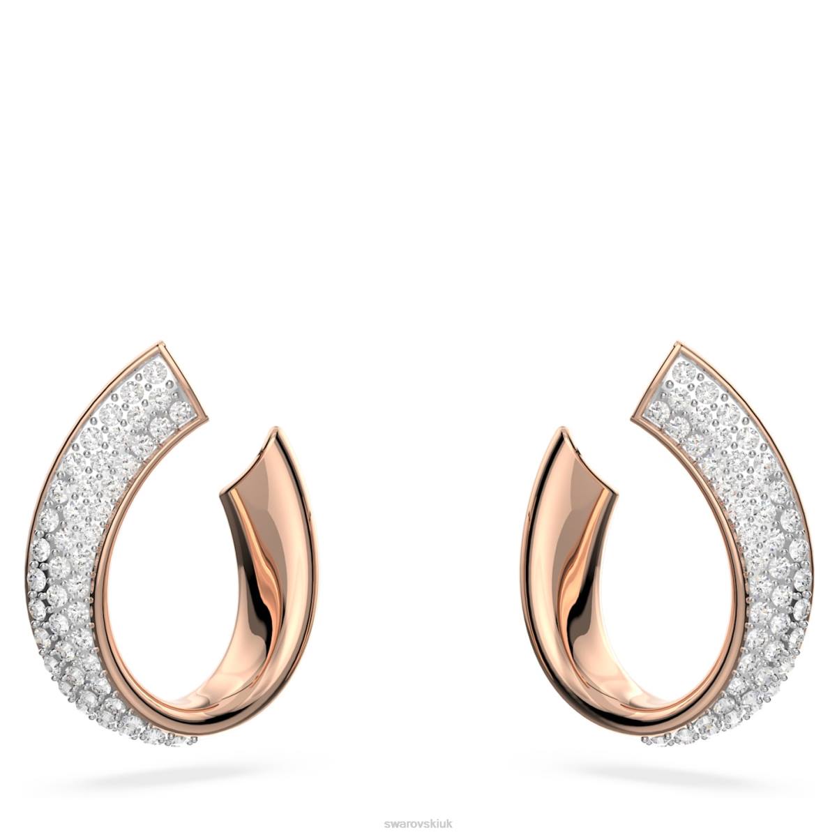 Jewelry Swarovski Exist hoop earrings White, Rose gold-tone plated 48JX883
