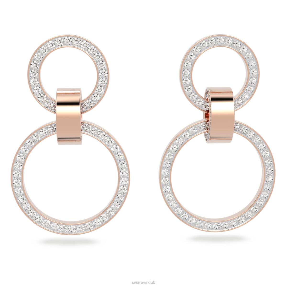 Jewelry Swarovski Hollow hoop earrings White, Rose gold-tone plated 48JX891