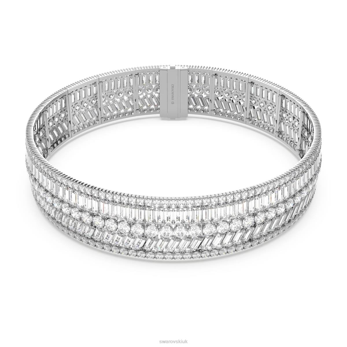 Jewelry Swarovski Hyperbola choker Mixed cuts, White, Rhodium plated 48JX368