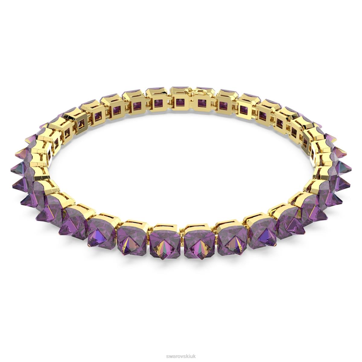 Jewelry Swarovski Ortyx choker Pyramid cut, Purple, Gold-tone plated 48JX365