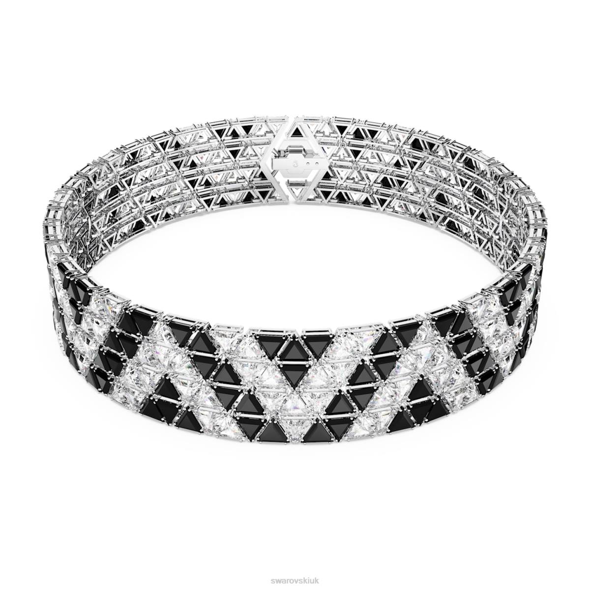 Jewelry Swarovski Ortyx choker Triangle cut, Black, Rhodium plated 48JX359