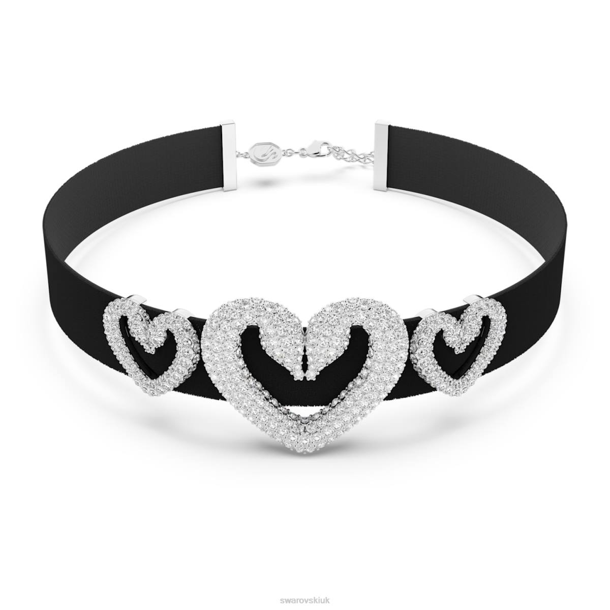 Jewelry Swarovski Una choker Heart (3), White, Rhodium plated 48JX352