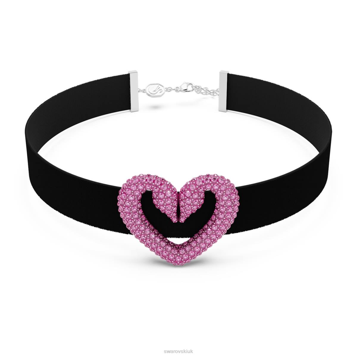 Jewelry Swarovski Una choker Heart, Pink, Rhodium plated 48JX357