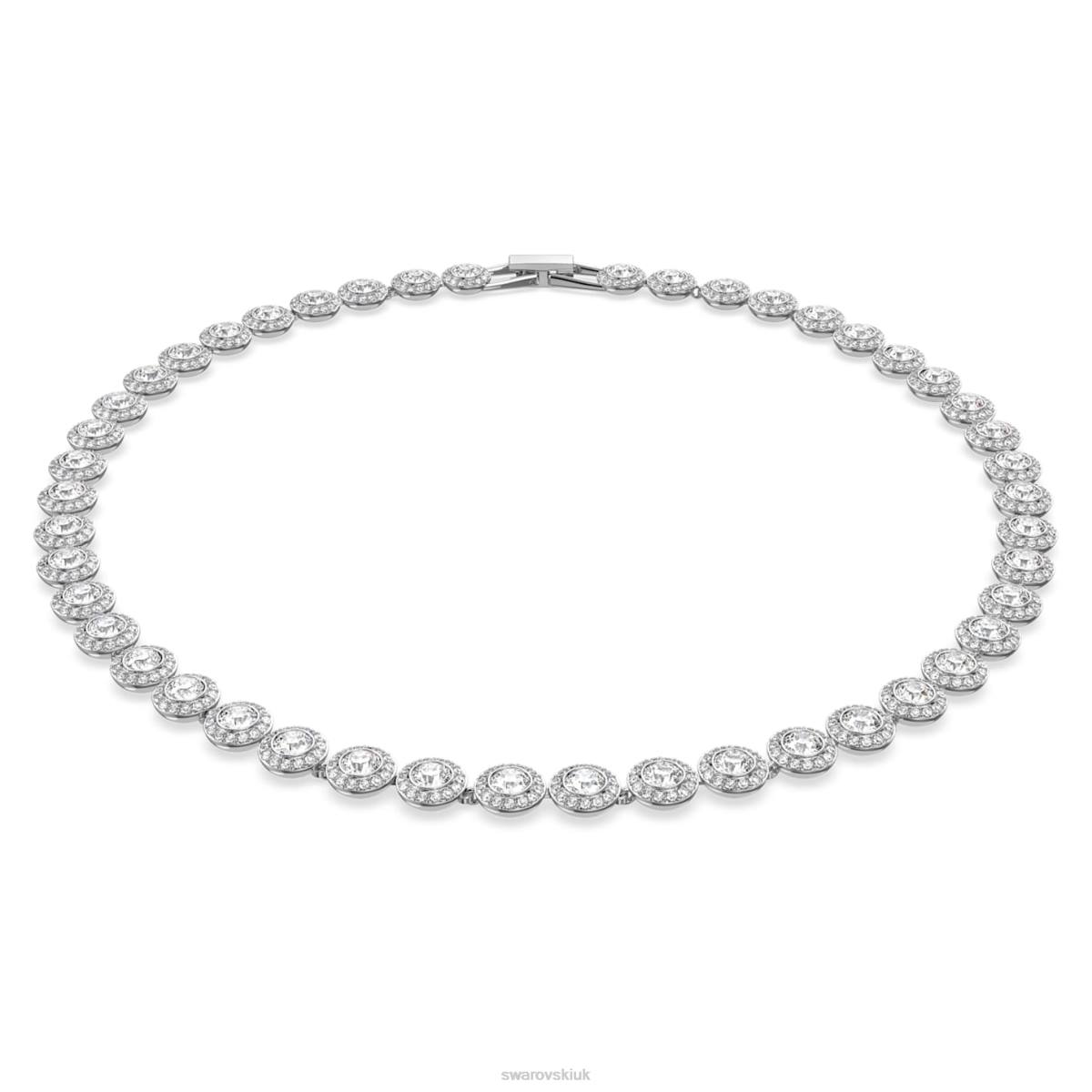 Jewelry Swarovski Angelic necklace Round cut, White, Rhodium plated 48JX5