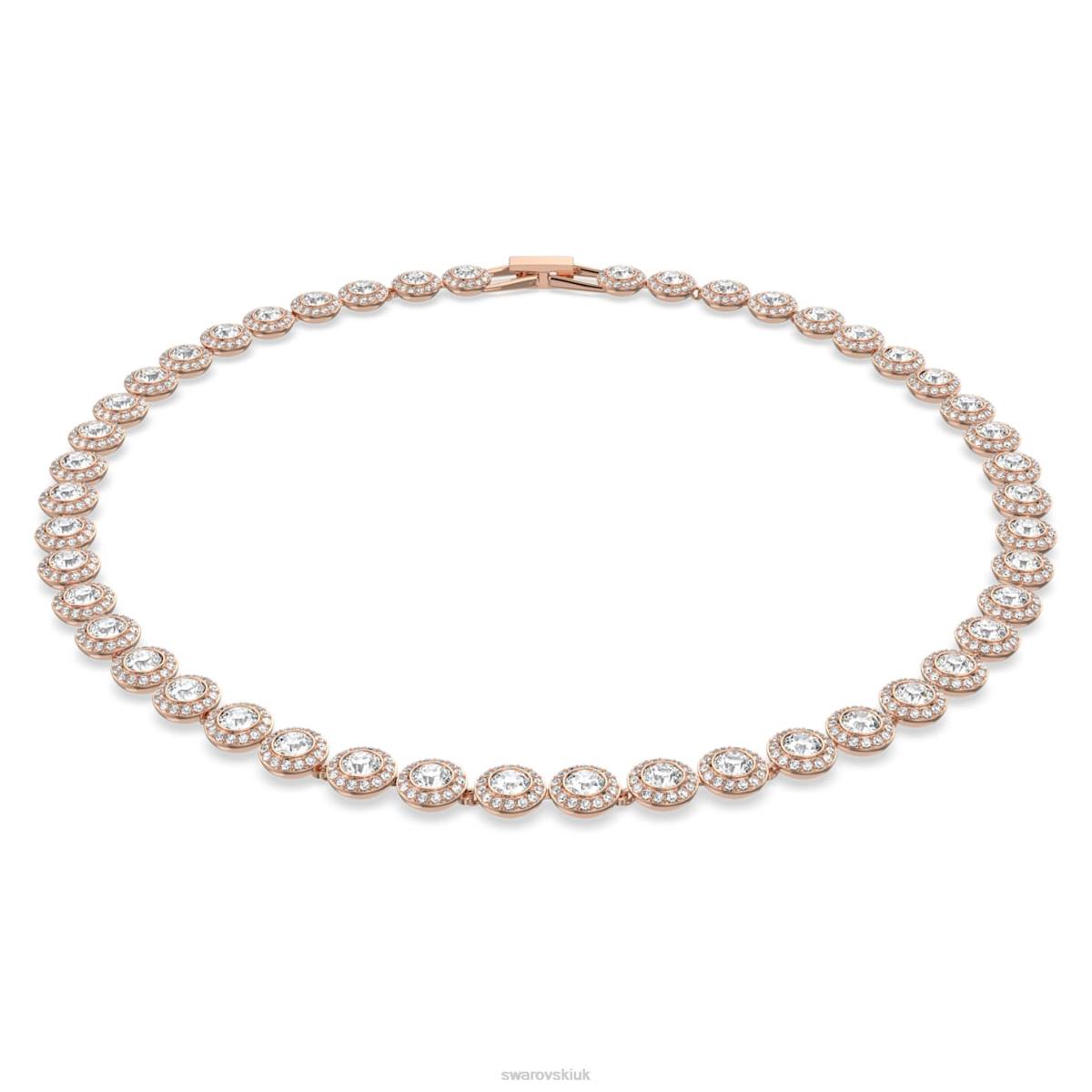 Jewelry Swarovski Angelic necklace Round cut, White, Rose gold-tone plated 48JX10