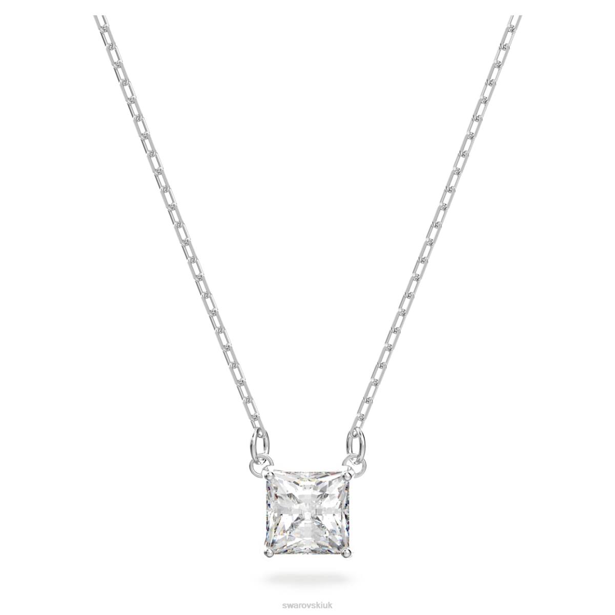 Jewelry Swarovski Attract necklace Square cut, White, Rhodium plated 48JX15