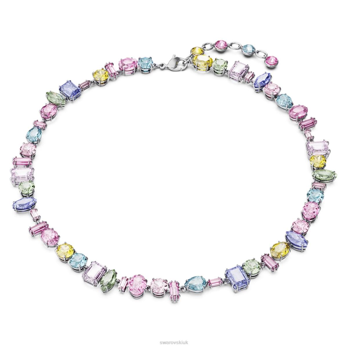 Jewelry Swarovski Gema necklace Mixed cuts, Multicolored, Rhodium plated 48JX113