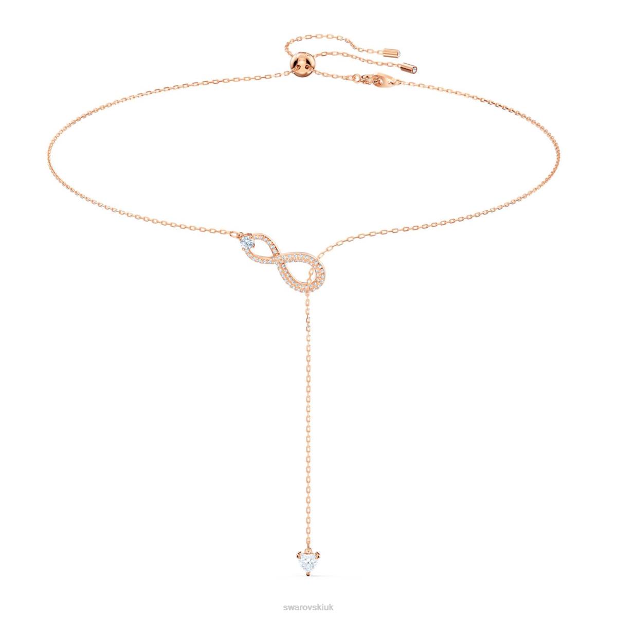 Jewelry Swarovski Infinity Y necklace Infinity, White, Rose gold-tone plated 48JX70
