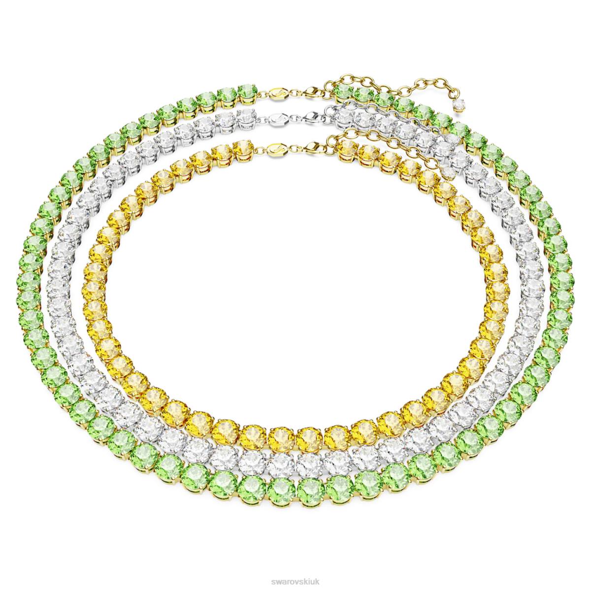 Jewelry Swarovski Matrix Tennis necklace Round cut, Multicolored, Mixed metal finish 48JX140