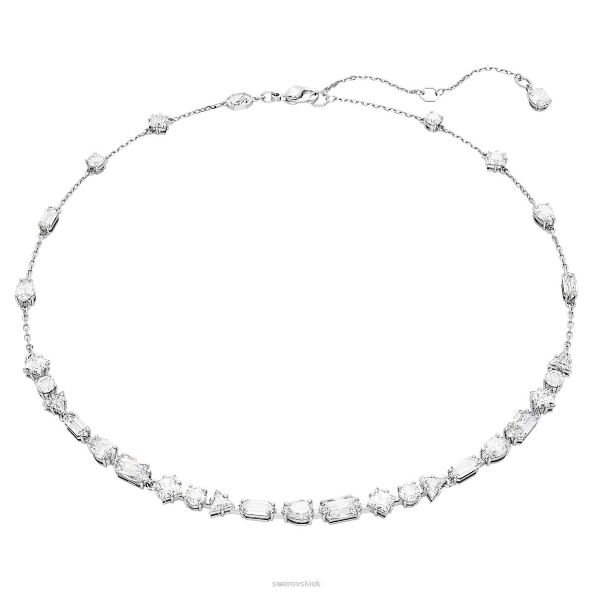 Jewelry Swarovski Mesmera necklace Mixed cuts, Scattered design, White, Rhodium plated 48JX106