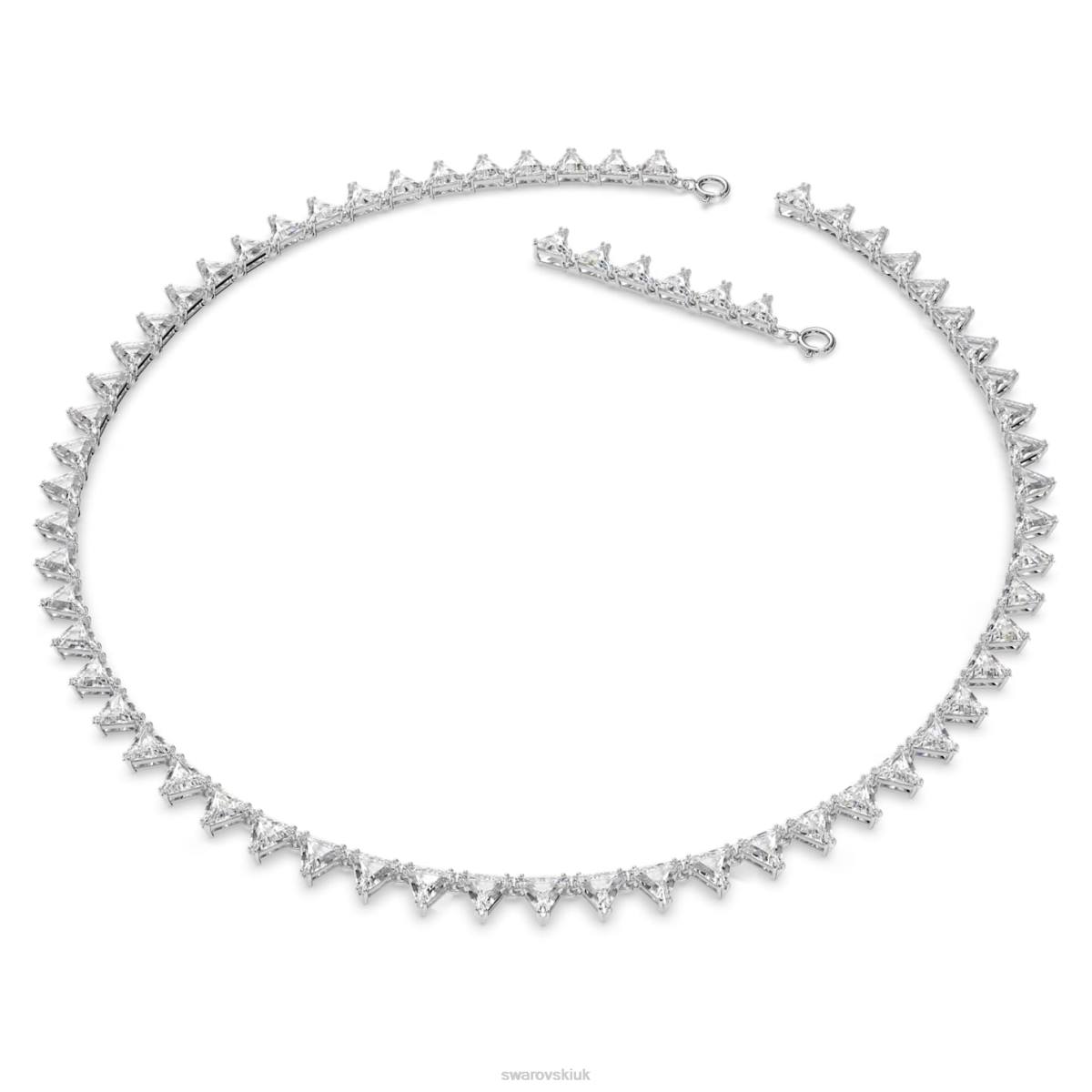 Jewelry Swarovski Ortyx necklace Triangle cut, White, Rhodium plated 48JX54