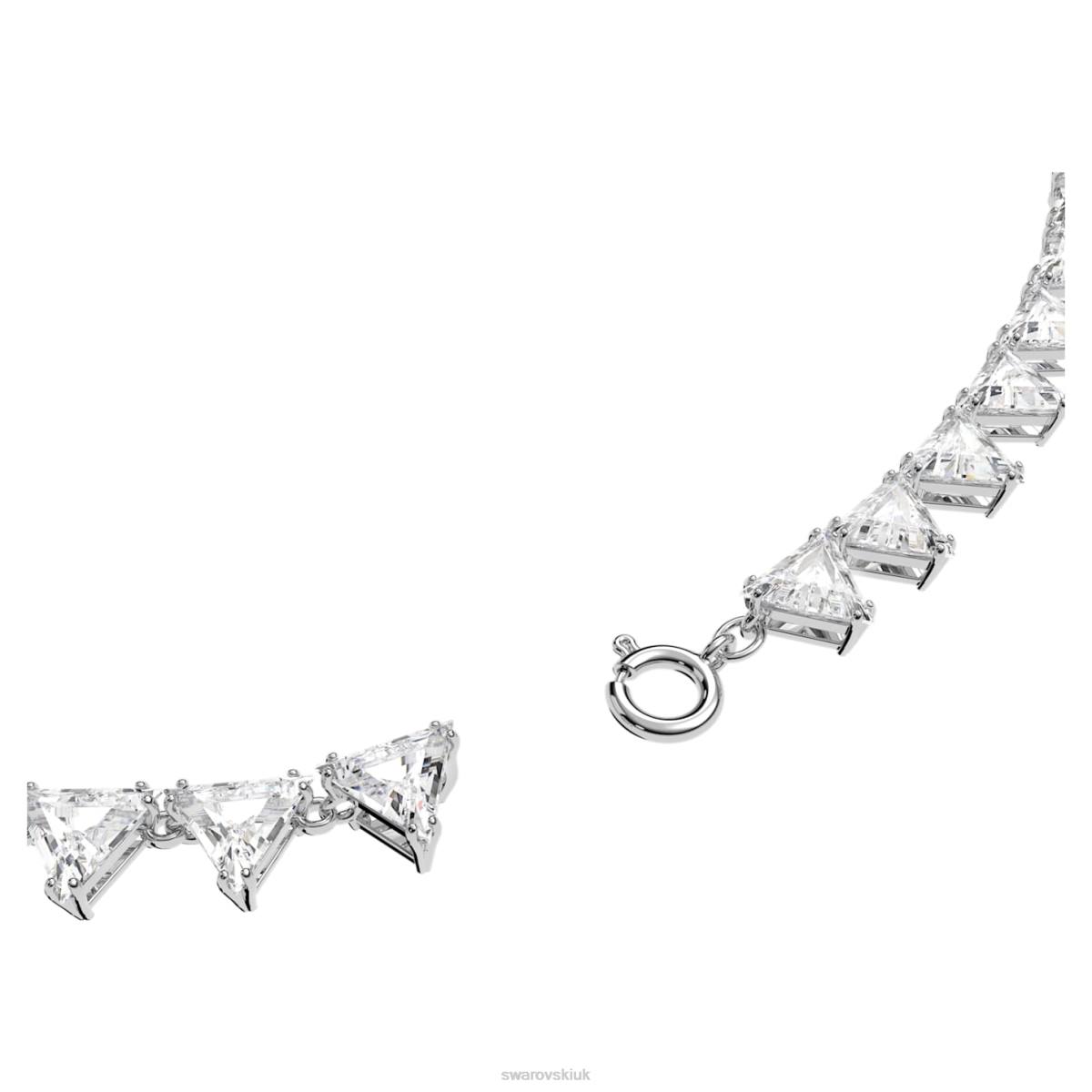 Jewelry Swarovski Ortyx necklace Triangle cut, White, Rhodium plated 48JX54
