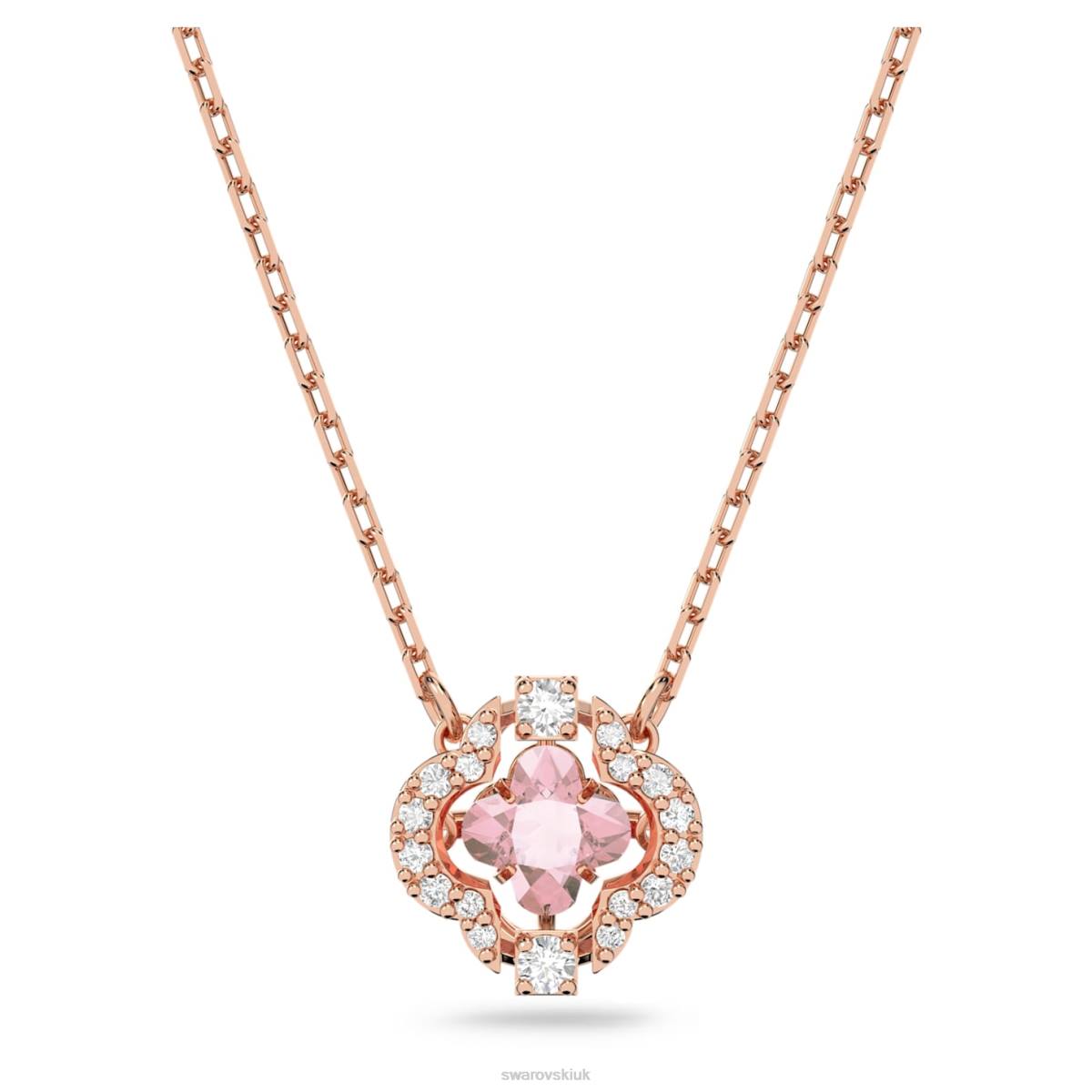 Jewelry Swarovski Sparkling Dance necklace Clover, Pink, Rose gold-tone plated 48JX82