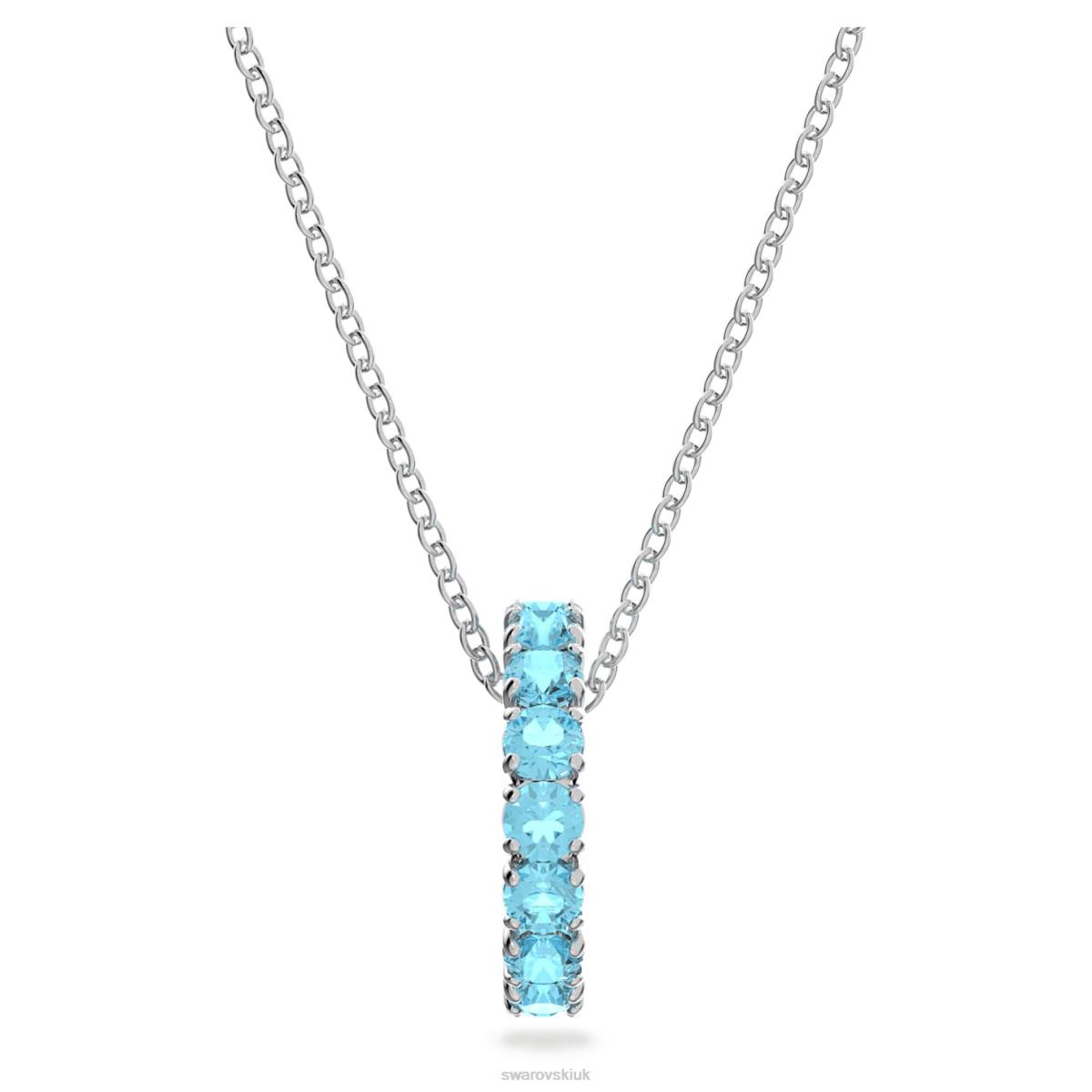 Jewelry Swarovski Exalta pendant Round cut, Blue, Rhodium plated 48JX309