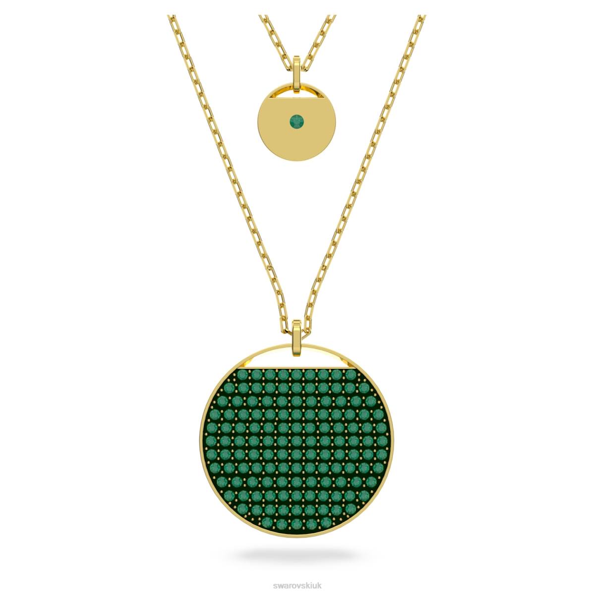 Jewelry Swarovski Ginger layered pendant Green, Gold-tone plated 48JX307