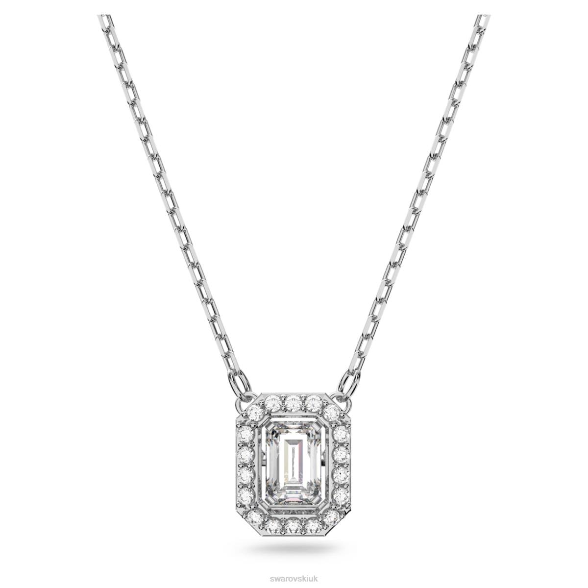 Jewelry Swarovski Millenia pendant Octagon cut, White, Rhodium plated 48JX41