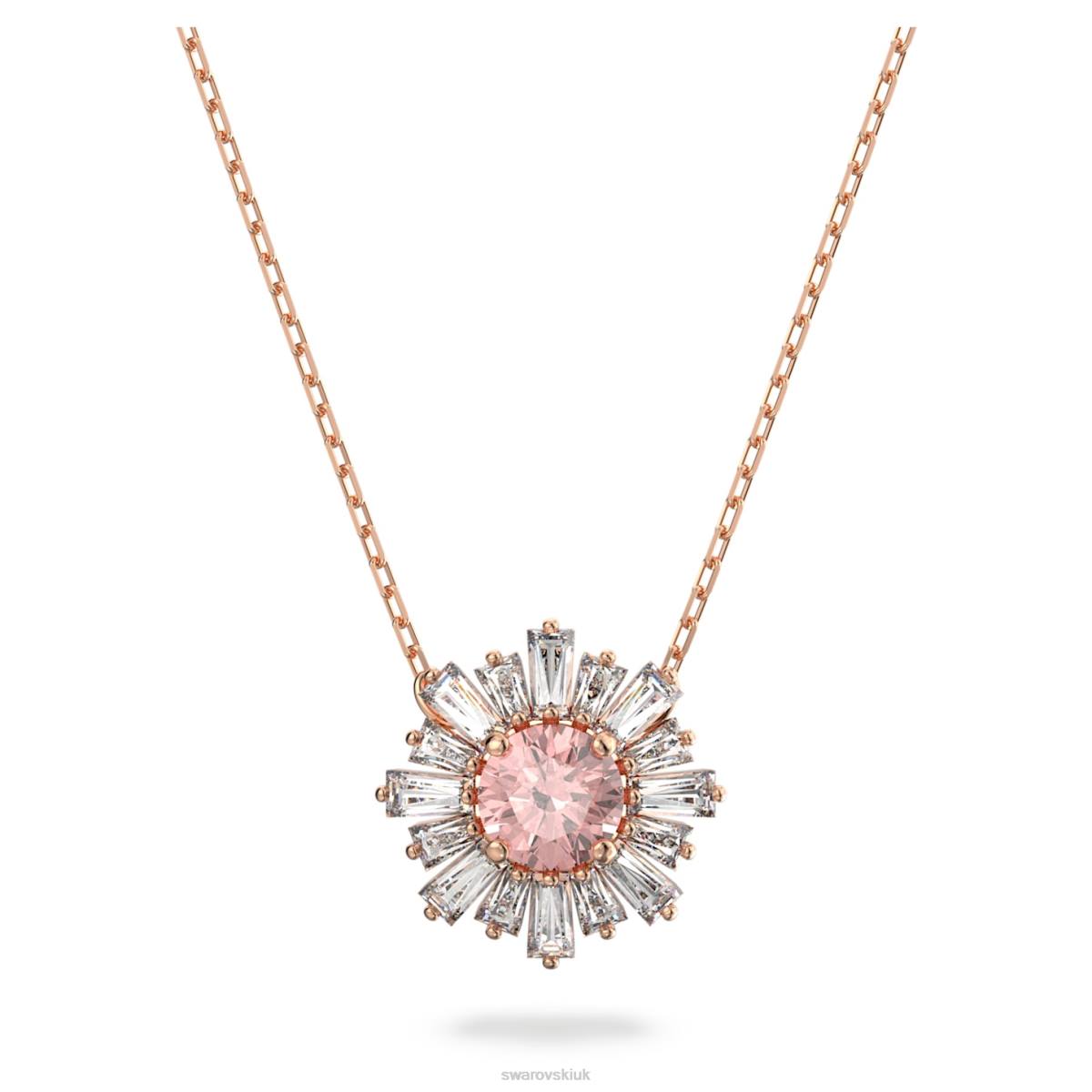 Jewelry Swarovski Sunshine pendant Mixed cuts, Sun, Pink, Rose gold-tone plated 48JX236