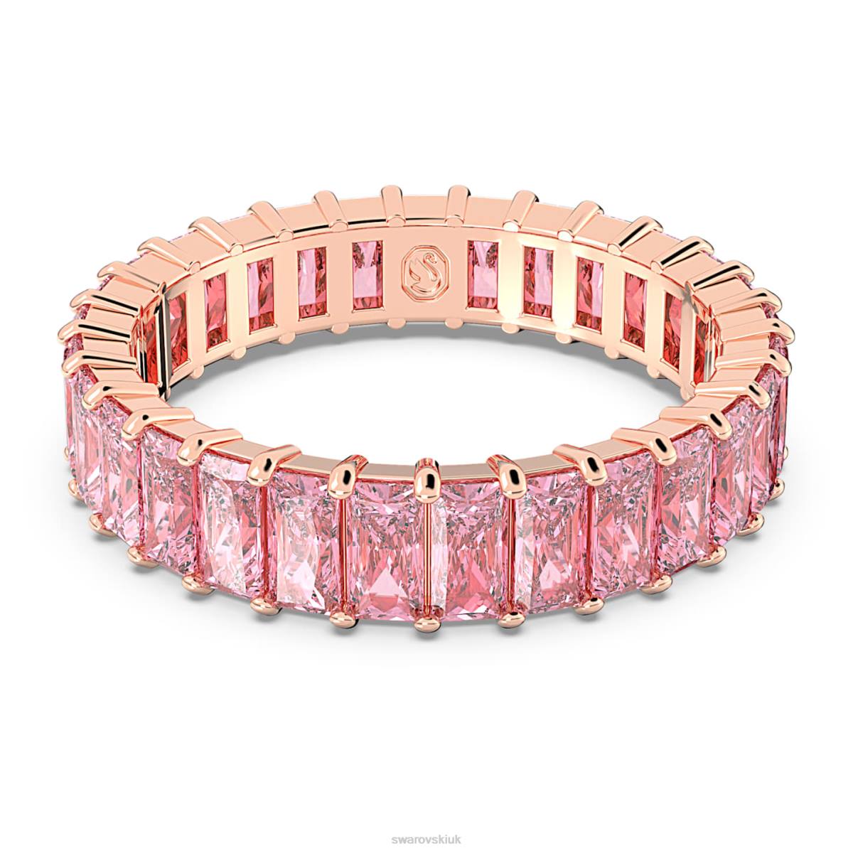 Jewelry Swarovski Matrix ring Baguette cut, Pink, Rose gold-tone plated 48JX1000