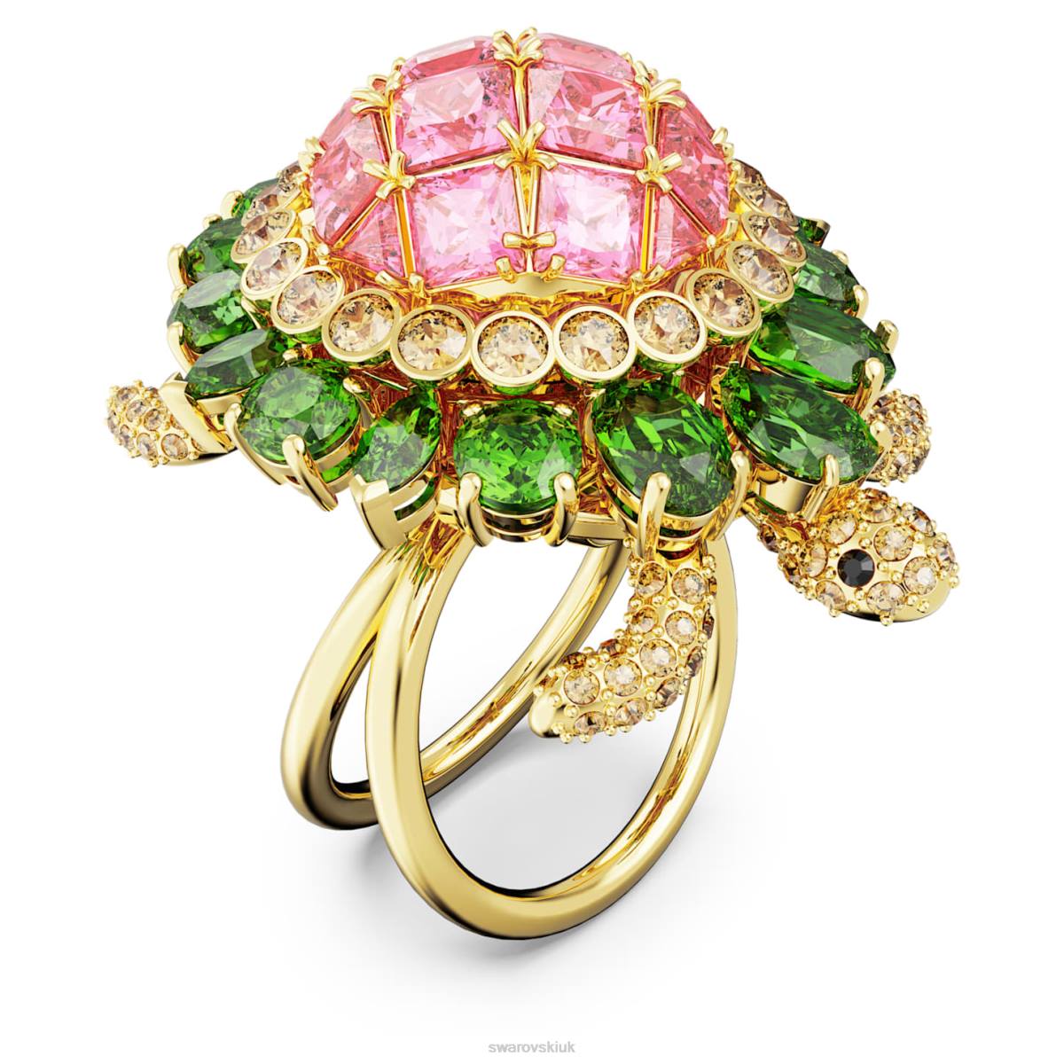 Jewelry Swarovski Idyllia cocktail ring Turtle, Multicolored, Gold-tone plated 48JX1024