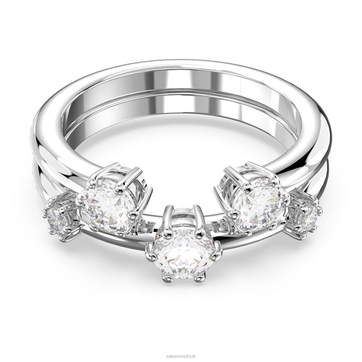 Jewelry Swarovski Constella ring Round cut, White, Rhodium plated 48JX376