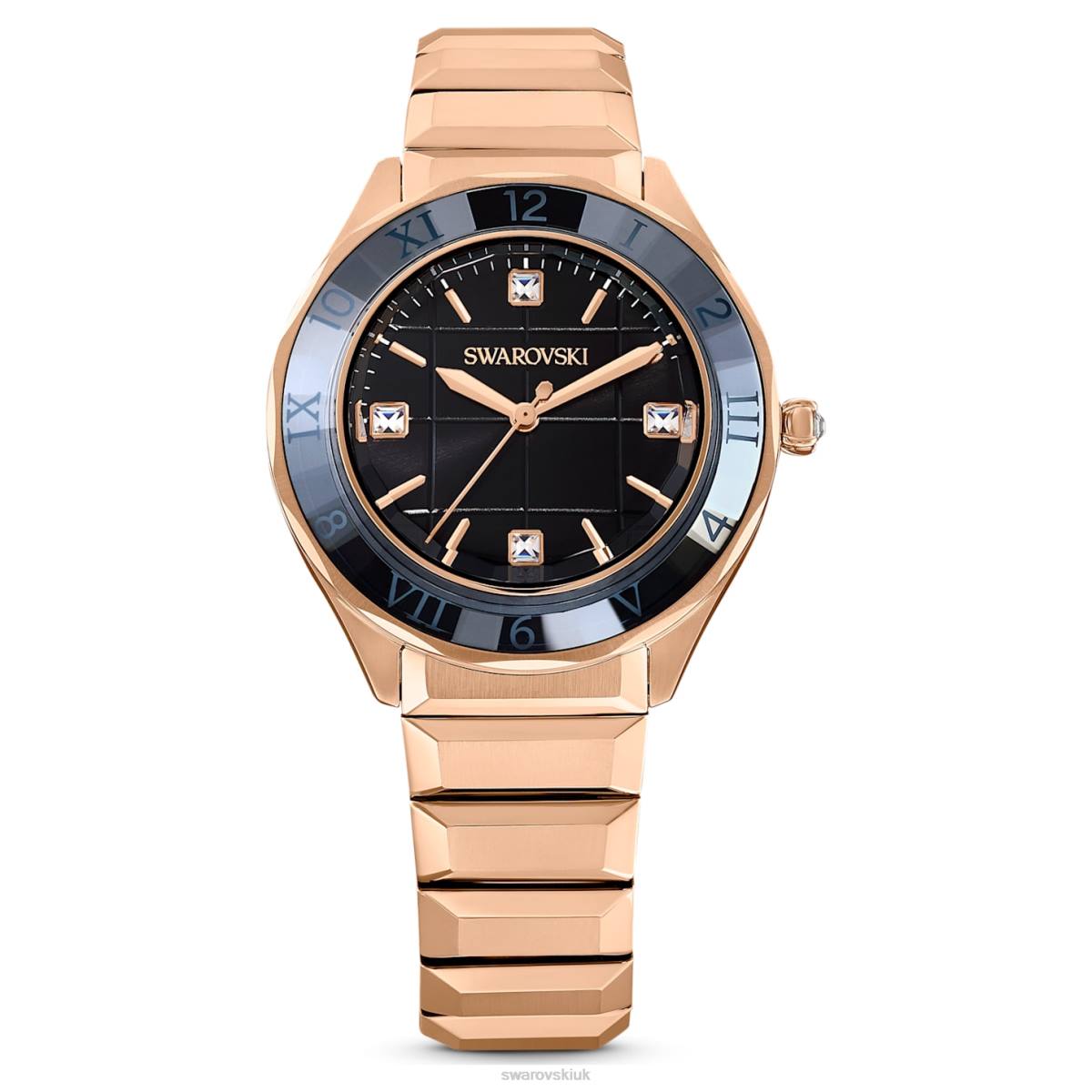 Accessories Swarovski 37mm watch Swiss Made, Metal bracelet, Black, Rose gold-tone finish 48JX1193