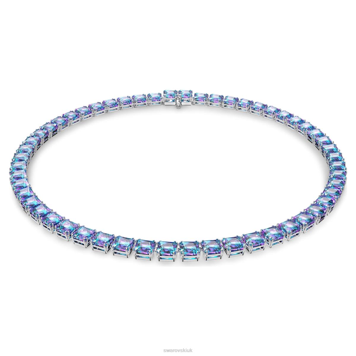 Jewelry Swarovski Millenia necklace Square cut, Purple, Rhodium plated 48JX158